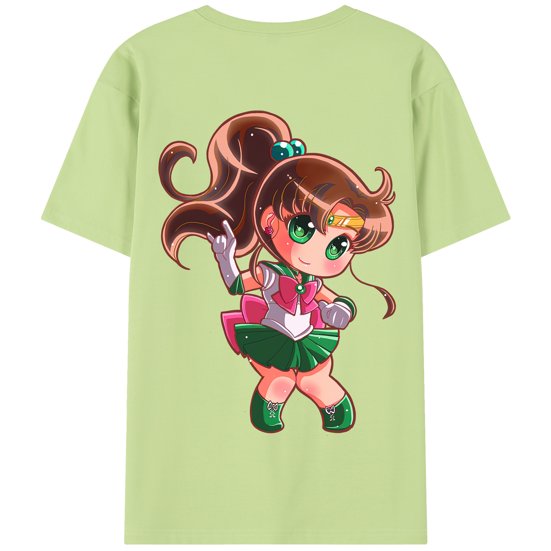 （画像用） 美少女戦士セーラームーン 木野 まこと きの まこと Sailor Moon Kino Makoto （セーラージュピター；Sailor Jupiter） 綿100％半袖Tシャツ（背面プリント）